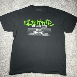 Naruto Shirt Mens Large Graphic Kakashi Hatake Hot Topic Vintage Y2K Anime 2002